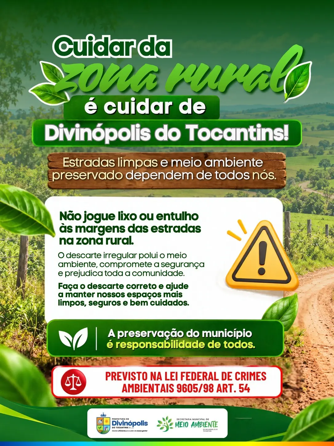 Prefeitura reforça a importância do Descarte correto de Resíduos na zona rural do Município